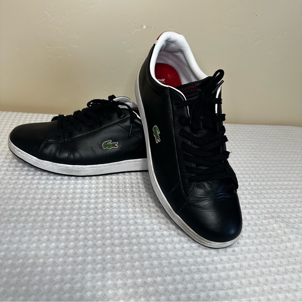 Lacoste Men's Black Carnaby Evo CRT Sneakers Size 12